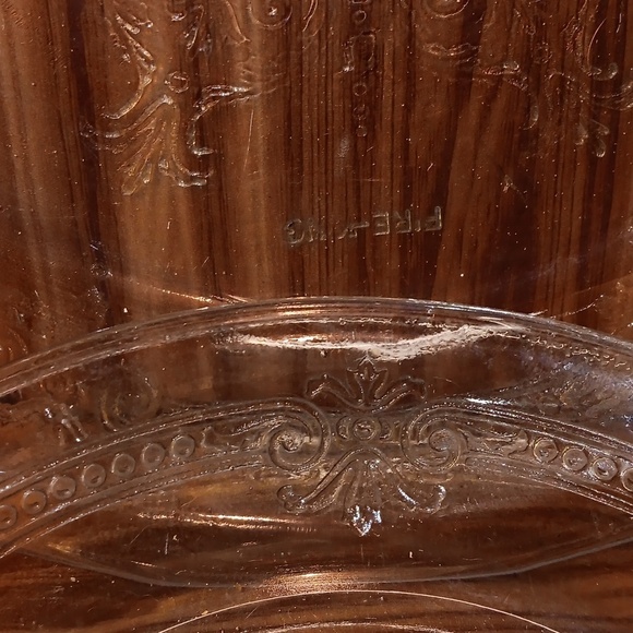 Vtg Fire King Philbe clear glass pie pan plate depression EAPG set of 2 - Picture 2 of 5
